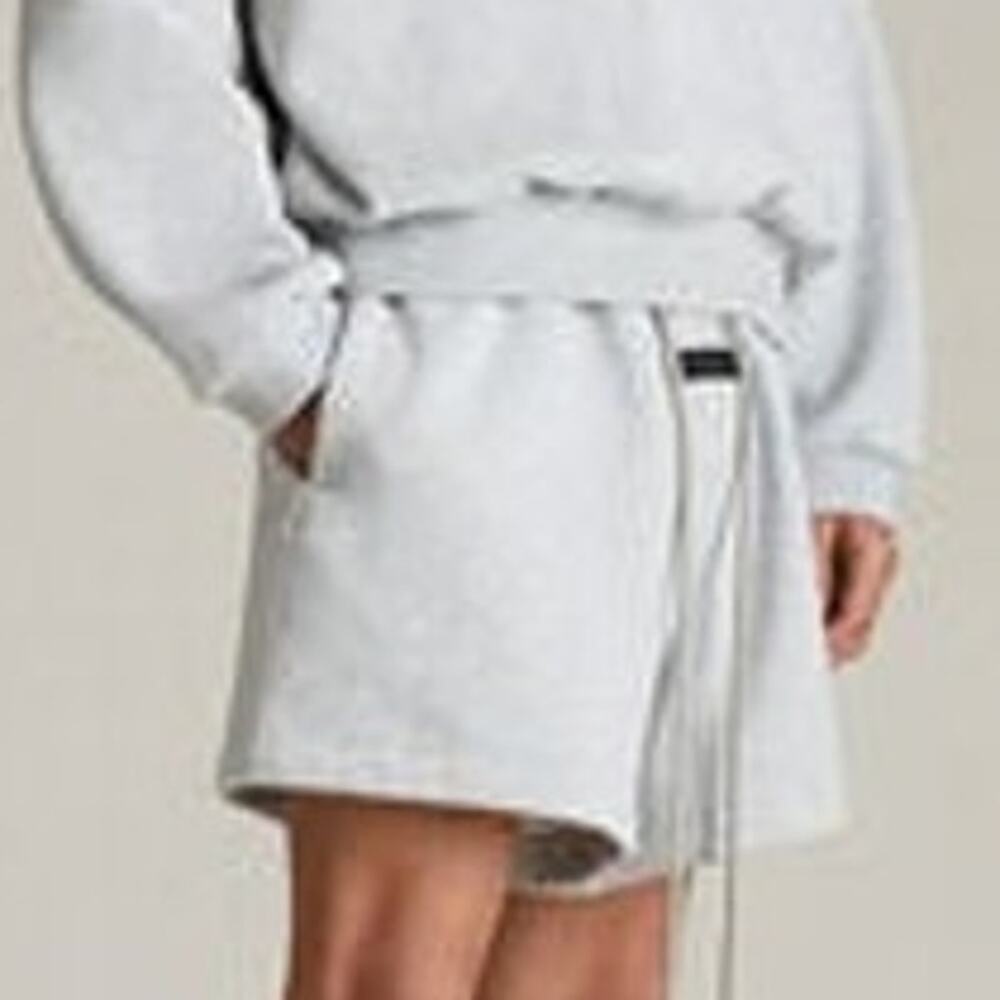 💎✨BRAND NEW✨💎Fear of God Essentials Light Heather Grey Fleece Shorts - Picture 5 of 7